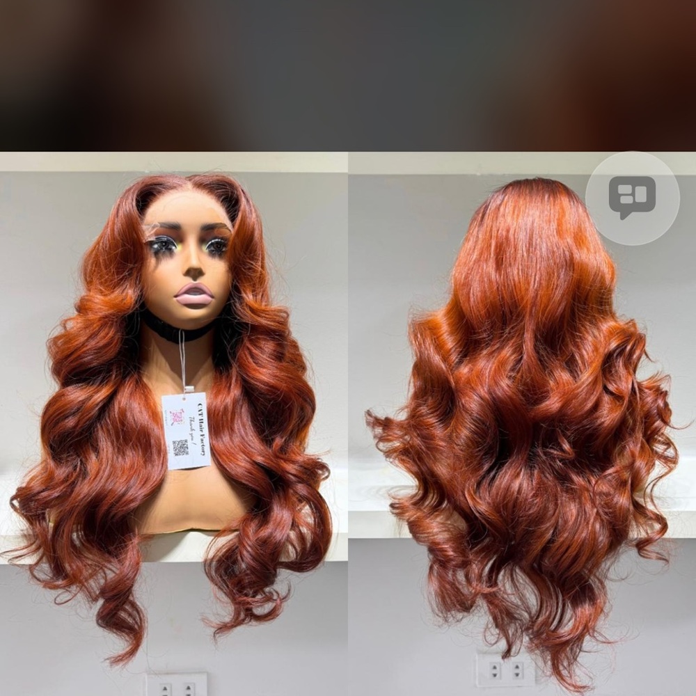 Vibrant Copper Wavy Hair Wig